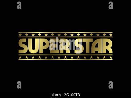 Symbole du logo Golden Super Star Text. Illustration de Vecteur