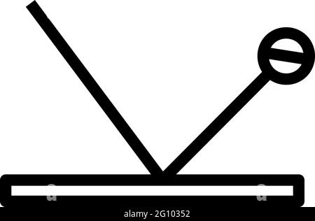 Icône de trajectoire du ballon de cricket. Conception de contour gras modifiable. Illustration vectorielle. Illustration de Vecteur