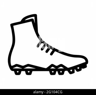 Football ou chaussure de football en noir et blanc vecteur isolé pour logo, signe, applications ou site Web Illustration de Vecteur