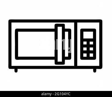 vecteur isolé pour four à micro-ondes en noir et blanc pour logo, panneau, applications ou site web Illustration de Vecteur