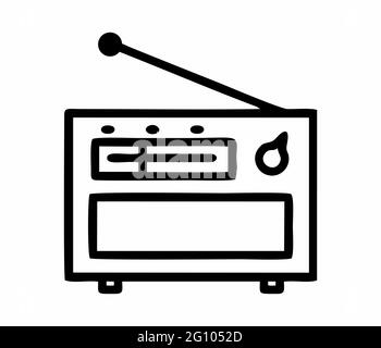 Ancien classique vintage radio vecteur isolé pour logo, signe, applications ou site Web Illustration de Vecteur