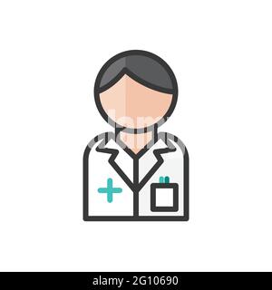 Avatar pharmacien masculin. Caractère des services de pharmacie. Icône utilisateur de profil, personne, personnes. Illustration vectorielle isolée Illustration de Vecteur