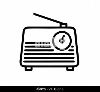 Ancien classique vintage radio vecteur isolé pour logo, signe, applications ou site Web Illustration de Vecteur