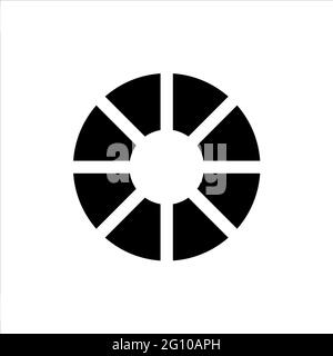 Icône de roue de couleur avec style glyphe Illustration de Vecteur