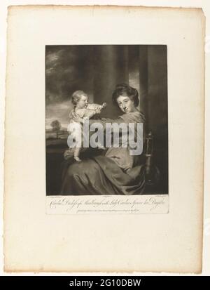 Caroline, duchesse de Marlborough avec Lady Caroline Spencer sa fille. Banque D'Images