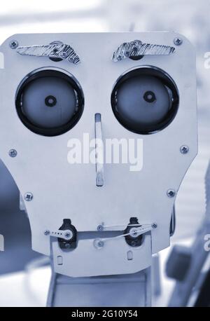 Toy robots prototypes gros plan sur l'automatisation des concepts Banque D'Images