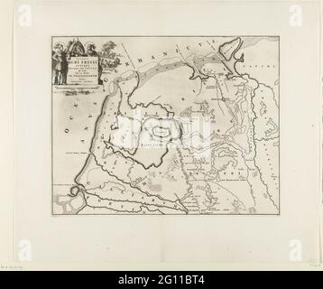 Carte historique des pays-Bas avec les zones de la Batava et des Frisons; Descriptio Agri Frisii Antiqui. Carte des zones frisonnes. Partie des 16 cartes du pays et des frison fabriquées avant et incluses dans M. Atting, Descriptio Ant. Agri Batavi et Frisii, art. Notitia germe. Infer., 2 parties, 1697-1700. Réutilisée à F. Halma, stade des pays-Bas et paysages dépendants, dictionnaire général historique, généalogique, géographique et politique, 2 parties, 1725. Selon l'inscription placée dans: Partie II, p. 1b. Banque D'Images