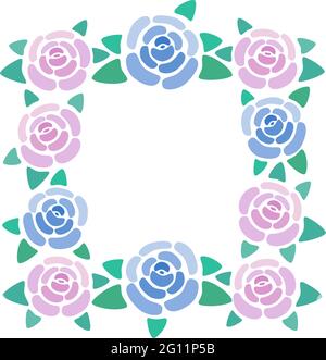 Cadre de fleur de rose, place pour le texte de roses, boîte de limite de fleurs, bordure florale, illustration vectorielle Illustration de Vecteur