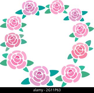 Cadre de fleur de rose, place pour le texte de roses, boîte de limite de fleurs, bordure florale, illustration vectorielle Illustration de Vecteur