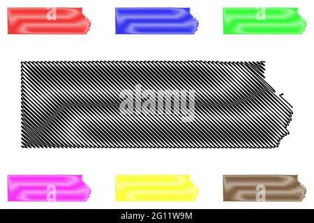 Comté de Beaver, État de l'Utah (comté des États-Unis, États-Unis d'Amérique, États-Unis, États-Unis, États-Unis) carte illustration vectorielle, scribble esquisse carte de Beaver Illustration de Vecteur
