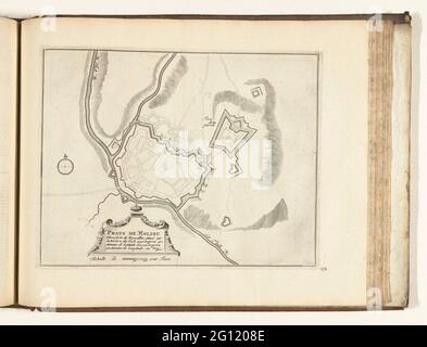 Carte de Prats-de-Mollo-la-Peste, 1726; Prats de Moliou place forte du Roussillon (...); les Forces de l'Europe, Asie, Afrique et Amérique (...) Comme Aussi les cartes des Côtes de France et d'Espagne. Carte des renforts à la ville française de Prats-de-Mollo-la-Préste. Plaque n° 154 de la partie VII de la photo: Les Forces de l'Europe, Asie, Afrique et Amérique ... Comm Aussi les cartes des Côtes de France et d'Espagne à partir de 1726, cette première partie avec 238 plaques numérotées à la main de villes fortes et forteresses renommées dans le contexte de la guerre de succession espagnole 1701-1713. Pour la plupart, TH Banque D'Images