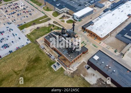 John Deere Harvester Works and Visor Centre, East Moline, Illinois Banque D'Images