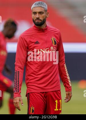BRUXELLES, BELGIQUE - JUIN 3 : Yannick Carrasco de Belgique lors du match international amical entre la Belgique et la Grèce au stade du Roi Baudouin Banque D'Images