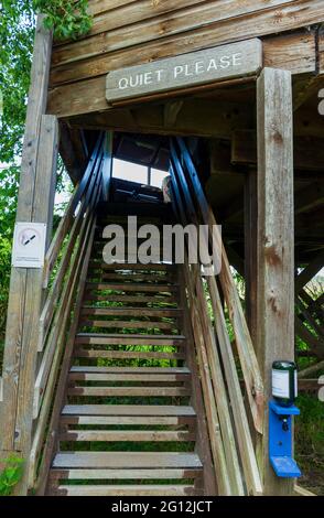 Reedbed Hide RSPB Fowlmere Banque D'Images