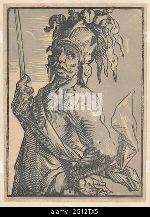 Mars. Mars, moitiés, vu à gauche, la vue était centrée sur le spectateur. Une lance dans la main droite, la main gauche sur le côté, un casque sur la tête. Banque D'Images