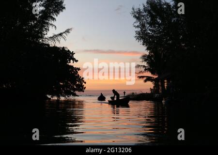 Les pêcheurs de Thaïlande Banque D'Images