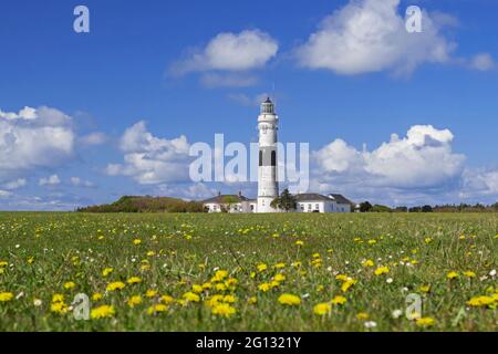 Phare de Kampen sur l'île frisonne du Nord de Sylt, Frise du Nord, Schleswig-Holstein, Allemagne Banque D'Images