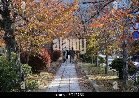 KYOTO, JAPON - 10 décembre 2019 : Kyoto, Japon - 24 novembre 2019 : chemin du philosophe avec congé d'automne à Kyoto. Banque D'Images