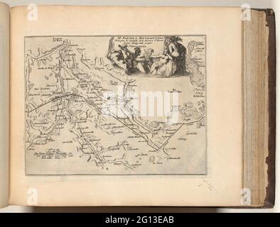 Carte du nouveau chenal de Pontgouin à Versailles (partie II), environ 1693-1696; II Partie du Nouveau Canal fait pour la Rivière d'Eure depuis Pontgouin Jusques A Versailles; les Forces de l'Europe, ou Description des Principales belles, avec leurs fortifications: Dessignées par LES MEILLEURS ingénieurs, fête privée celles (...) De la France, ne les plans DEVEÉ LEVEZ par M. DE VAUBAN. Carte du nouveau chenal que l'eau de la rivière Eure mène de Pontgouin à Versailles (partie II), ca. 1693-1696. Avec des nymphes d'eau et des dieux de rivière. Partie de la cinquième partie (1696) du pictur Banque D'Images