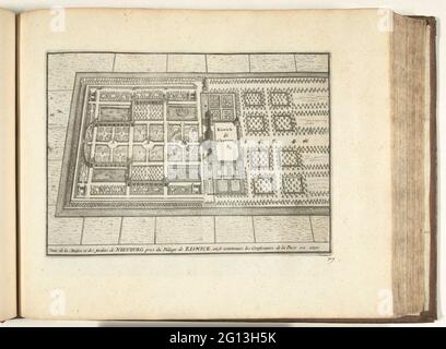 Plan de la maison ter Nieubch avec jardins à Rijswijk, 1726; Veue de la Maison et des Jardins de Nieuburg Pres du Village de Riswick (...); les Forces de l'Europe, Asie, Afrique et Amérique (...) Comme Aussi les cartes des Côtes de France et d'Espagne. Carte de la maison ter Nieubch avec les jardins à Rijswijk où la paix a été tirée en 1697. Plaque n° 309 dans la partie XIII de la photo : les Forces de l'Europe, Asie, Afrique et Amérique ... Comm Aussi les cartes des Côtes de France et d'Espagne à partir de 1726, cette deuxième partie avec 271 plaques numérotées à la main de villes fortes et de forteresses renommées en Th Banque D'Images