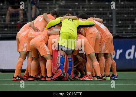 Amstelveen, pays-Bas. 04e juin 2021. L'équipe des pays-Bas lors du match des championnats de hockey Euro entre Nederland et Frankrijk au Wagener Stadion le 4 juin 2021 à Amstelveen, pays-Bas (photo de Gerrit van Keulen/Orange Pictures) Credit: Orange pics BV/Alay Live News Banque D'Images