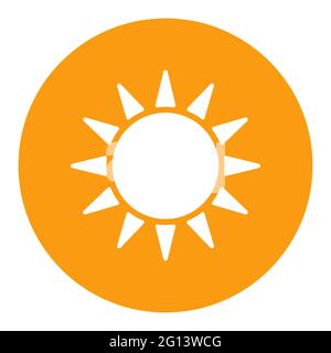 Icône de glyphe blanc vecteur soleil. Panneau météo. Symbole graphique pour la conception, le logo, l'application, l'interface utilisateur du site Web et des applications de voyage et de tourisme Illustration de Vecteur