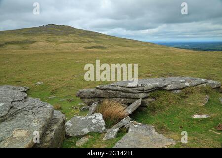 Oui vue de West Mill tor, Dartmoor , Devon, Angleterre, Royaume-Uni Banque D'Images