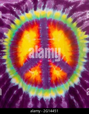 Motif coloré hippie psychédélique de la paix. Banque D'Images