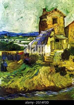 Vincent Van Gogh - la Maison de la Crau le vieux MOULIN Banque D'Images