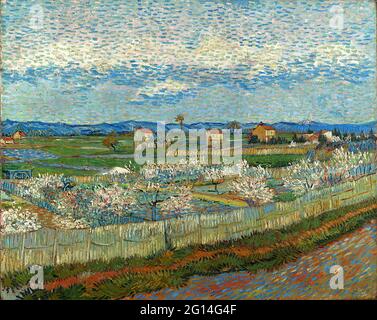 Vincent Van Gogh - Peach Trees in Blossom Banque D'Images