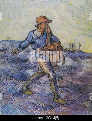 Vincent Van Gogh - Sower après Millet 1889 Banque D'Images