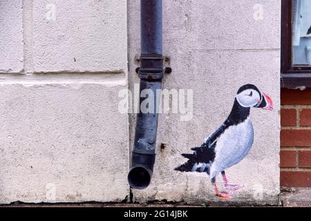 Tôt le matin dans le centre-ville de Haverfordwest, été 2021. Banque D'Images
