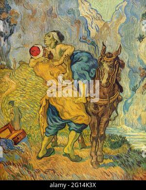 Vincent Van Gogh - le bon Samaritain après Delacroix Banque D'Images