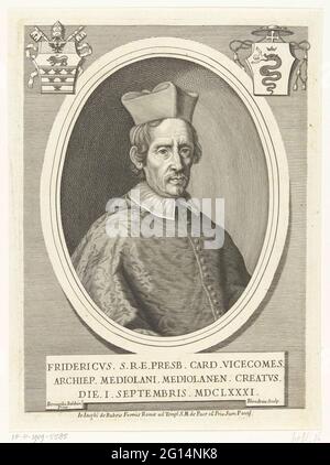 Portrait du Cardinal Federico Visconti; Fridericvs s.r.e. Pression (...) Que le 1er septembre MDCLXXXI. Banque D'Images