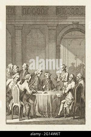 Pourparlers de paix à Aix-la-Chapelle, 1748. Négociations de paix entre les alliés (République, Angleterre et Autriche) et la France et la Prusse pour mettre fin à la guerre de succession autrichienne, octobre 1748. Banque D'Images