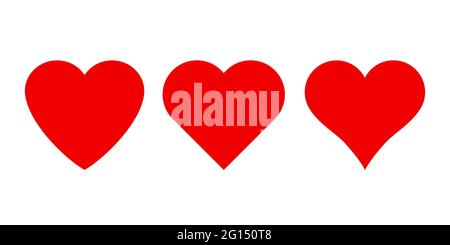 ensemble de symboles de l'amour des cœurs de saint-valentin Illustration de Vecteur