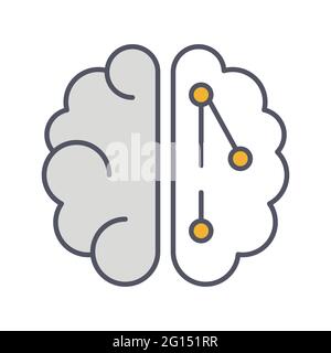 Icône ligne de remue-méninges. Logo d'innovation Lightning in Brain. Illustration vectorielle Illustration de Vecteur