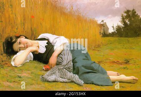 William-Adolphe Bouguereau (1825-1905) - récolte de repos 1865 Banque D'Images