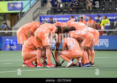 Amstelveen, pays-Bas. 04e juin 2021. L'équipe des pays-Bas lors du match des championnats de hockey Euro entre Nederland et Frankrijk au Wagener Stadion le 4 juin 2021 à Amstelveen, pays-Bas (photo de Gerrit van Keulen/Orange Pictures) Credit: Orange pics BV/Alay Live News Banque D'Images