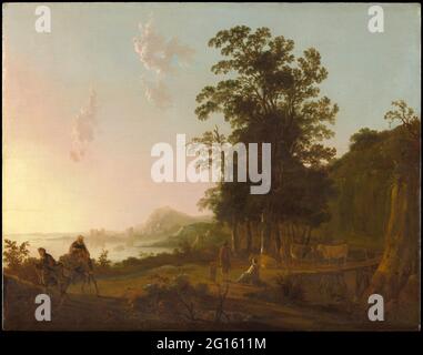 Aelbert Cuyp - Paysage avec le vol en Égypte Banque D'Images