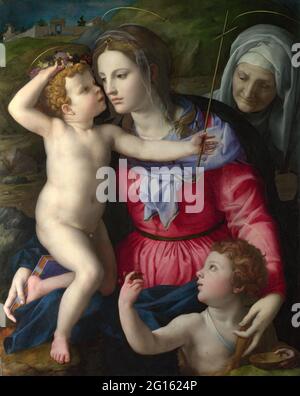 Agnolo Bronzino - la Madonna et l'enfant avec les saints Banque D'Images