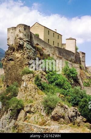 Citadelle de Corte en Corse, la Mecque de la culture Corse Banque D'Images