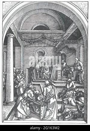 Albrecht Dürer - Temple du Christ parmi les médecins 1503 Banque D'Images