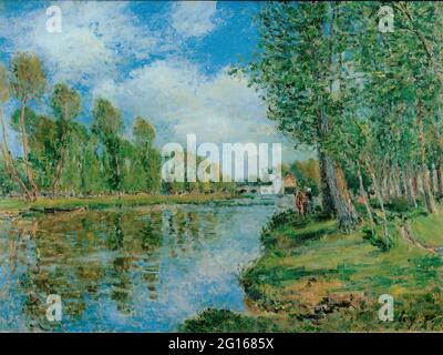 Alfred Sisley - banques Loing 1885 Banque D'Images