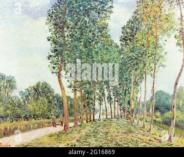 Alfred Sisley - banques Loing Moret 1892 Banque D'Images