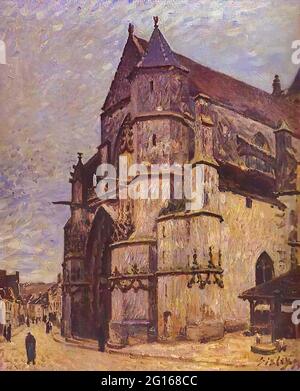 Alfred Sisley - Église Moret hiver 1894 Banque D'Images