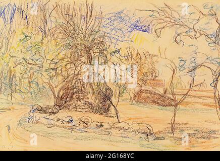 Alfred Sisley - Orchard 1885 Banque D'Images