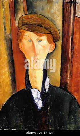 Amedeo Modigliani - Jeune Homme avec Cap 1919 Banque D'Images