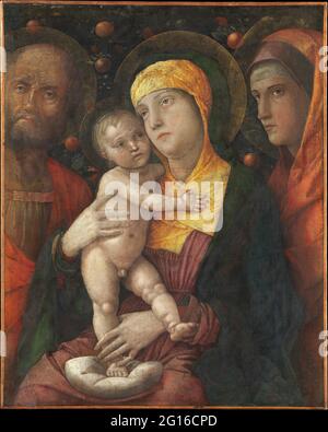 Andrea Mantegna - Andrea Mantegna la Sainte famille avec Saint Banque D'Images