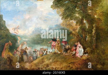 Antoine Watteau - pèlerinage à l'île de Cythera Banque D'Images